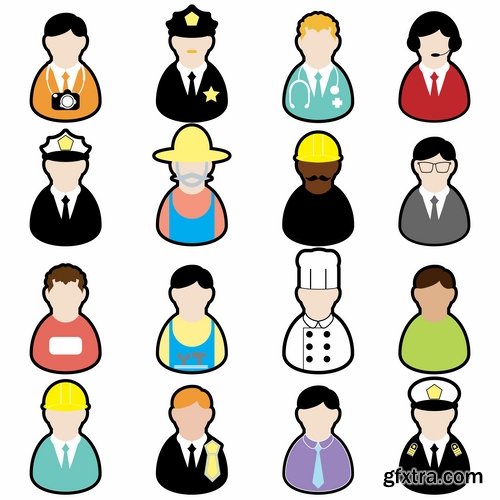 Cartoon characters of different occupations cartoon icon flat man 25 EPS