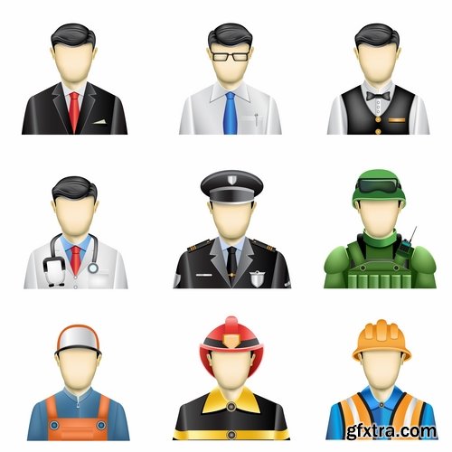 Cartoon characters of different occupations cartoon icon flat man 25 EPS