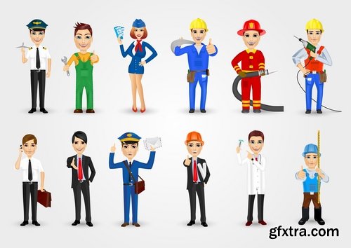 Cartoon characters of different occupations cartoon icon flat man 25 EPS