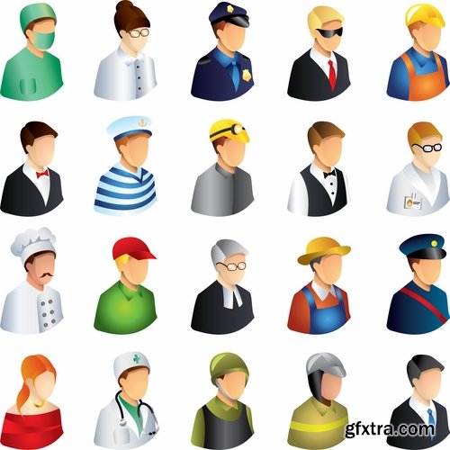 Cartoon characters of different occupations cartoon icon flat man 25 EPS