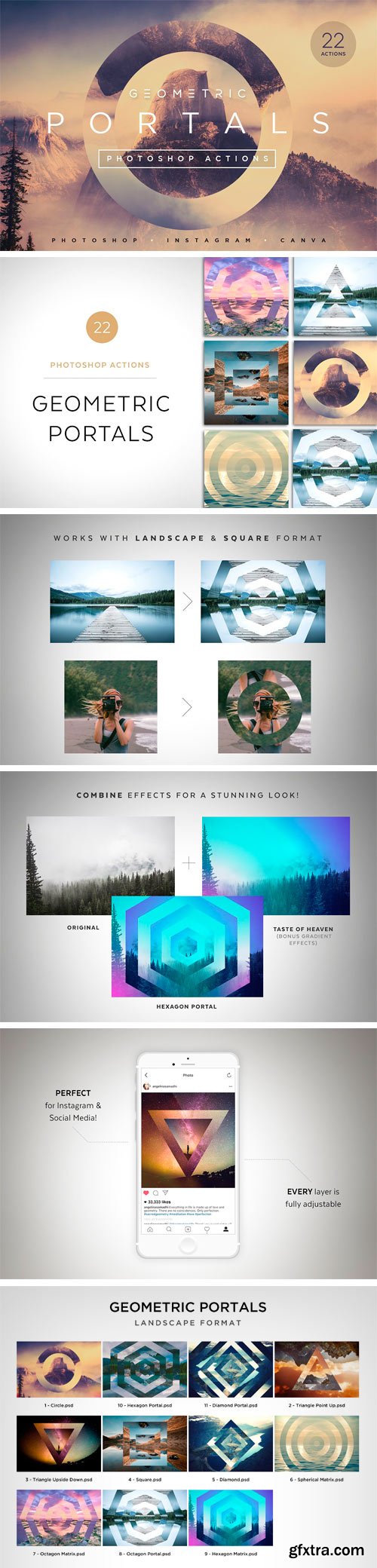 CM - Geometric Portals Photoshop Actions 1848868