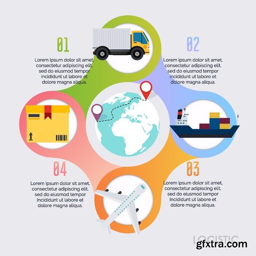 Vectors - Delivery Infographics 11