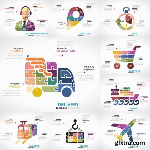 Vectors - Delivery Infographics 11