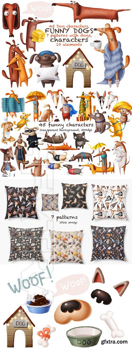 CreativeMarket - Funny Dogs 1903228