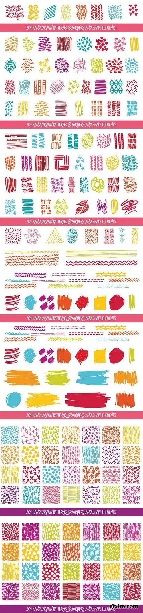 CM - 204 Hand Drawn Doodles & 56 Patterns 1792630