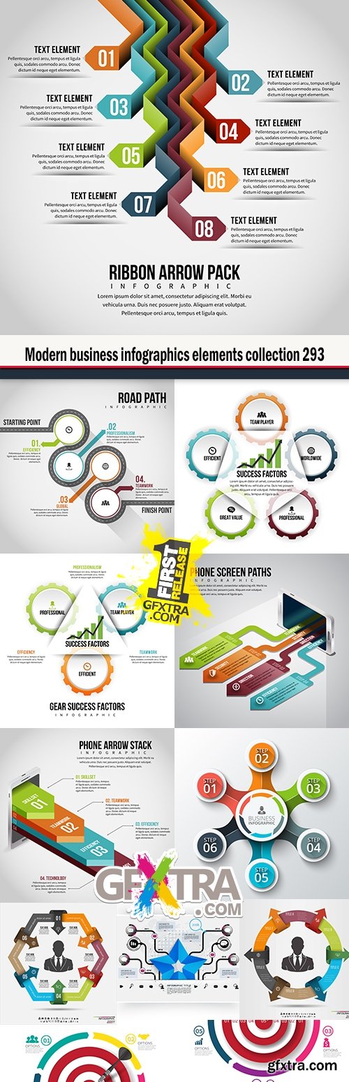 Modern business infographics elements collection 293