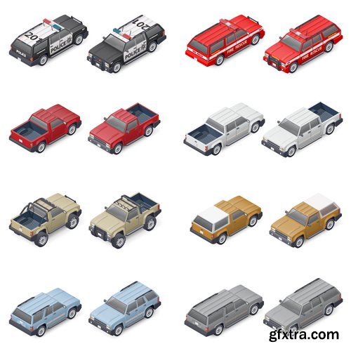 Vectors - Isometric Cars Set 5