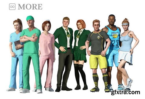 iClone Combo Pack - Professional Outfits: 3D Clothing for 3D Characters