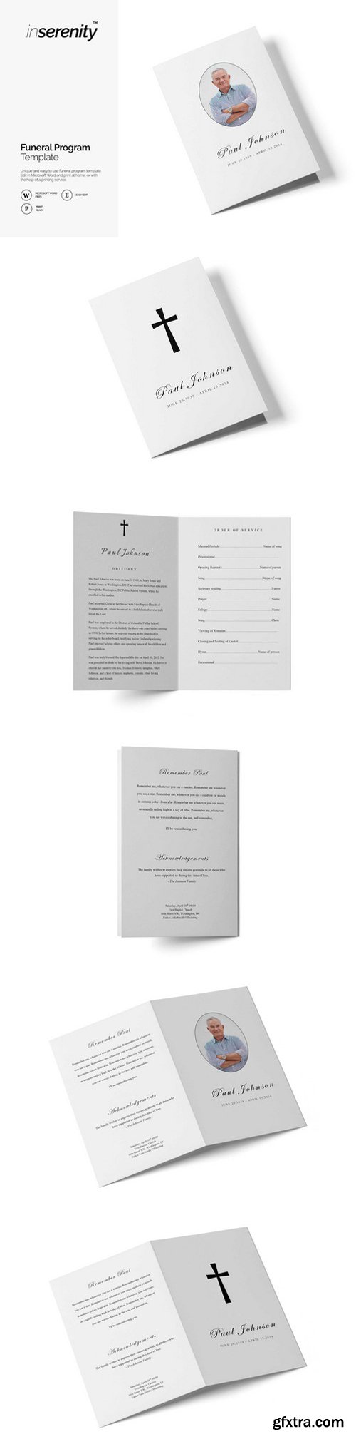 CM - Funeral program template | BI-fold 1825923