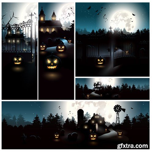 Stock Vectors - Halloween 2 x 25 EPS