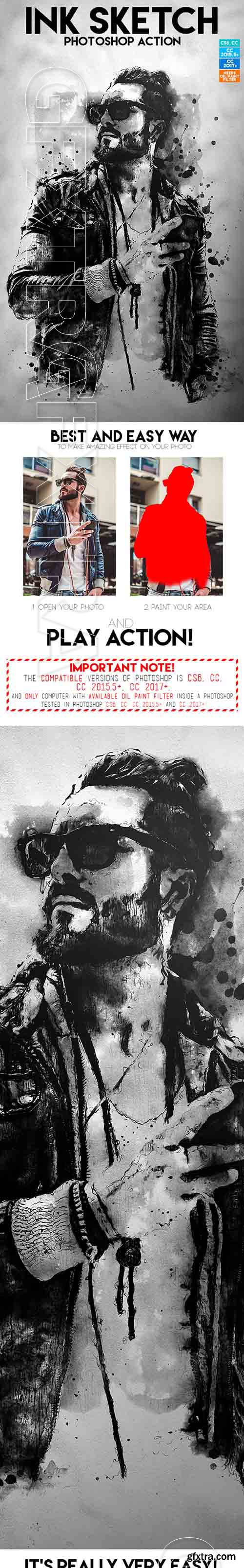 GraphicRiver - Ink Sketch Photoshop Action 20668655