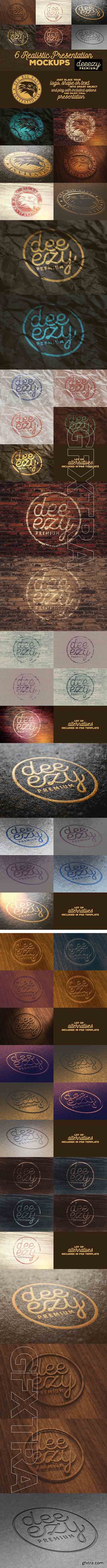 CreativeMarket - 6 Realistic Logo or Text Mock-ups 1917280