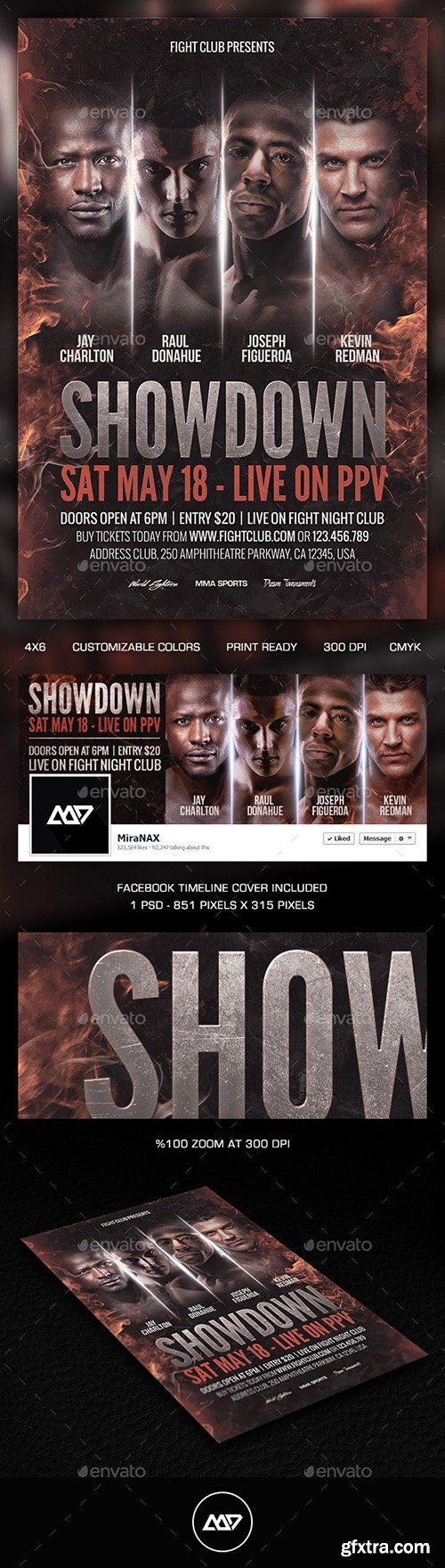 Graphicriver Showdown Fight Night PSD Flyer Template 11080868