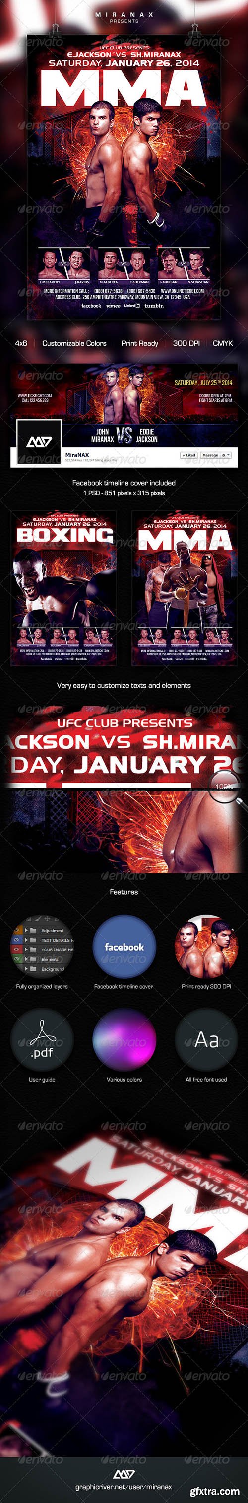 Graphicriver MMA / Boxing Showdown Fighting Club Flyer Template 6467990