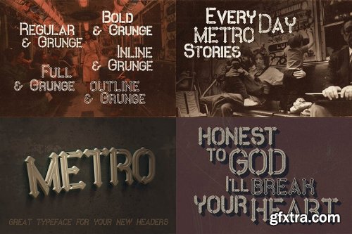 230 Grunge, Retro and Vintage Fonts