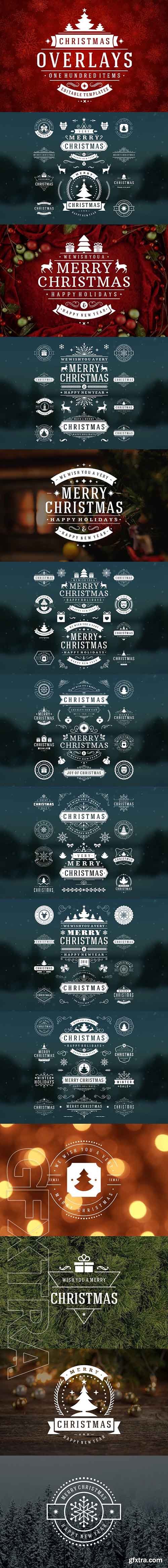 CreativeMarket - 100 Christmas photo overlays 1918370