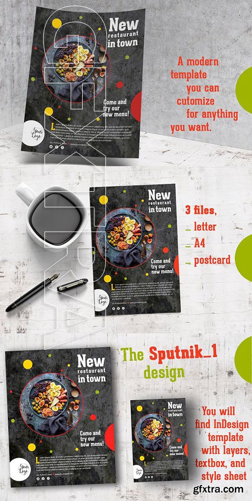 CreativeMarket - Sputnik 1, InDesign flyer template 1909952