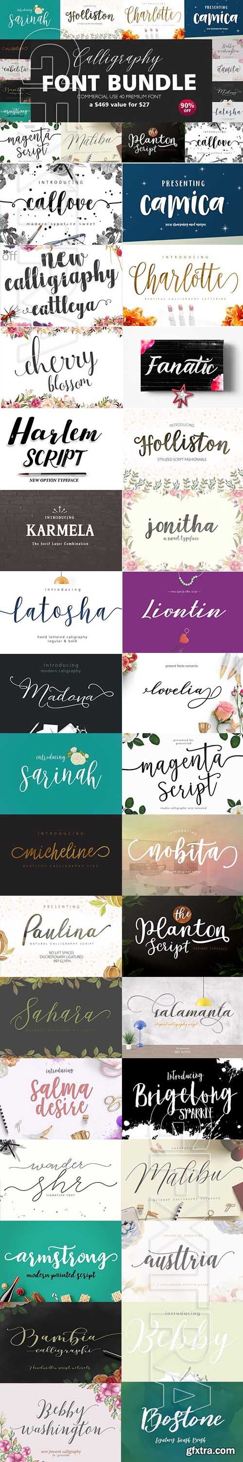 CreativeMarket - Calligraphy Font Bundle 1919456