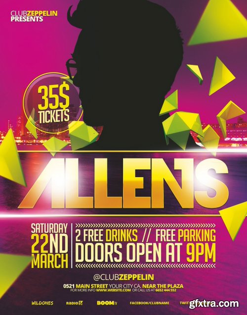 DJ Event Flyer Template Vol.3 + Facebook Cover