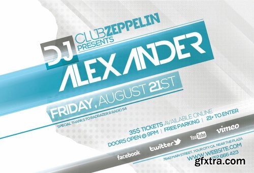 Electro DJ Flyer Template + Facebook Cover