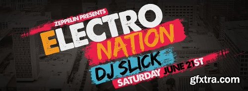 Electro Nation Flyer Templates + Facebook Covers