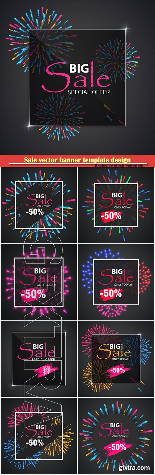 Sale vector banner template design