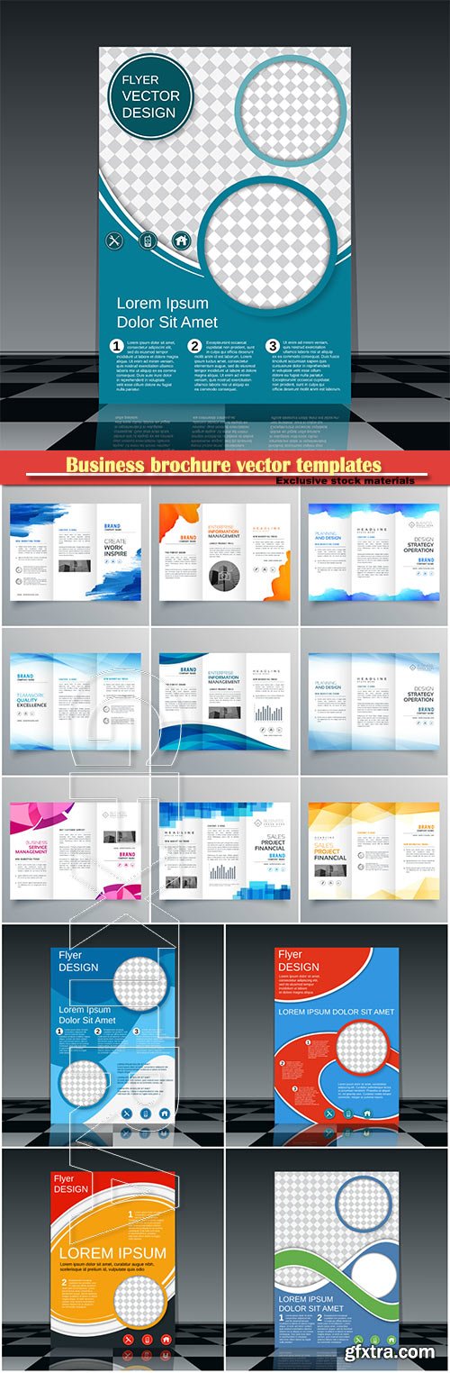 Business brochure vector templates, magazine cover, business mockup, education, presentation, report # 60