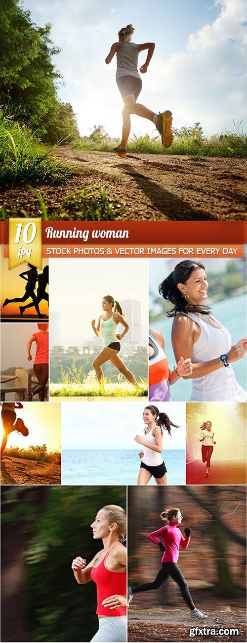 Running woman, 10 x UHQ JPEG