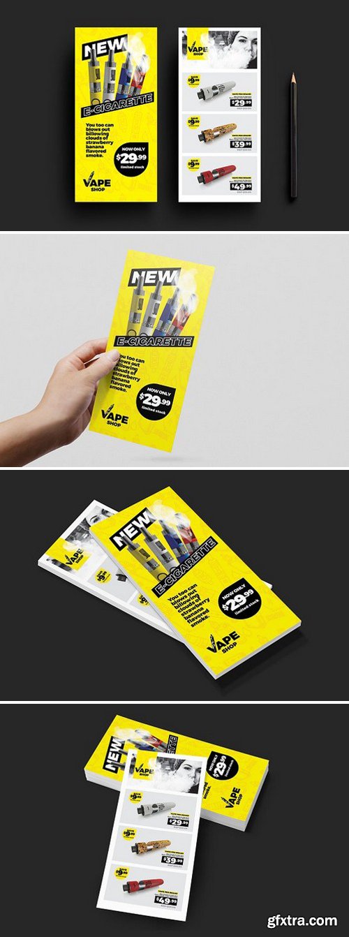 CM - Vape Shop Rack Card Template 1805730