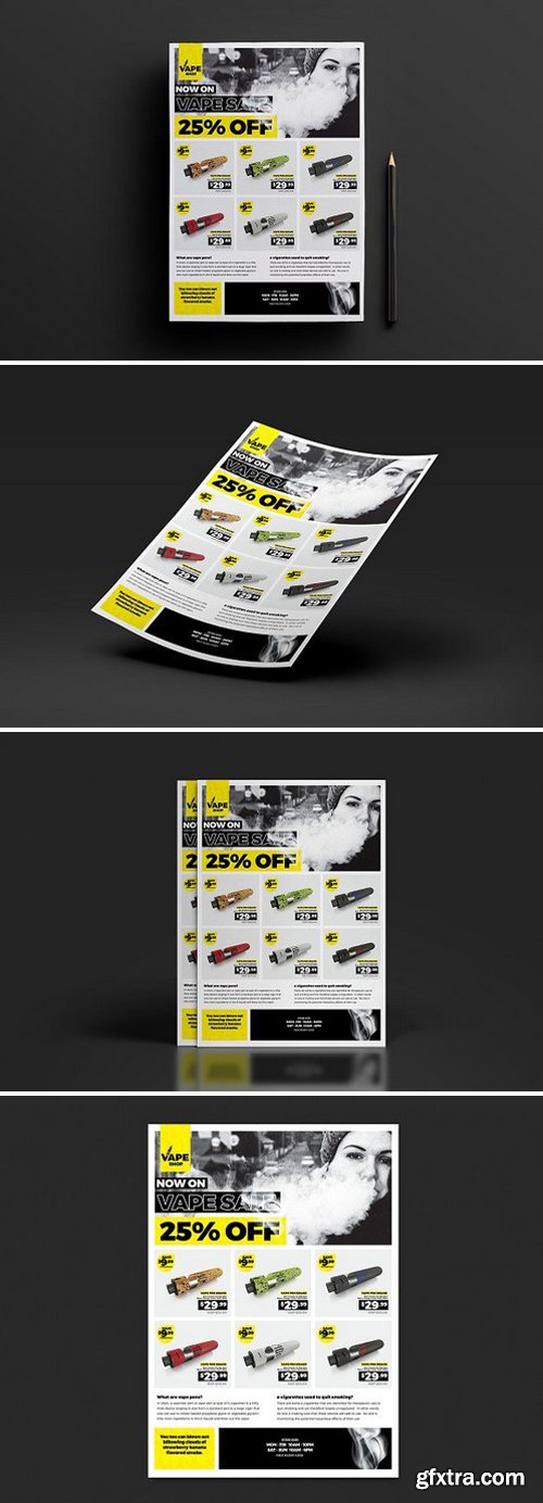 CM - A4 Vape Shop Advertisement Template 1805681