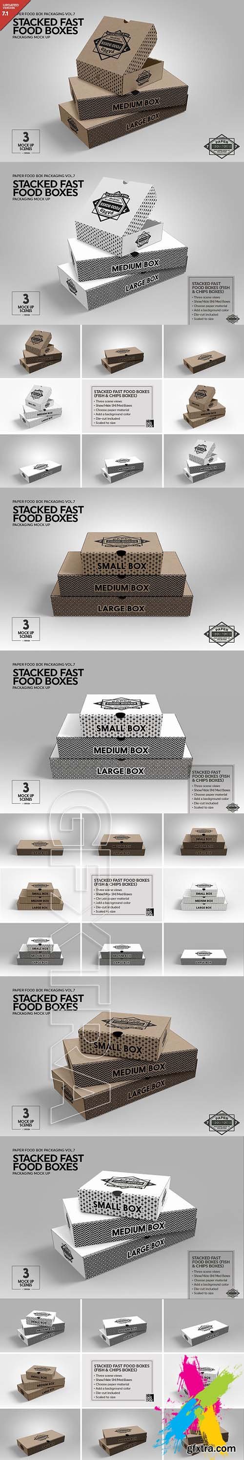 CreativeMarket - Stacked Fast Food Boxes MockUp 1931891