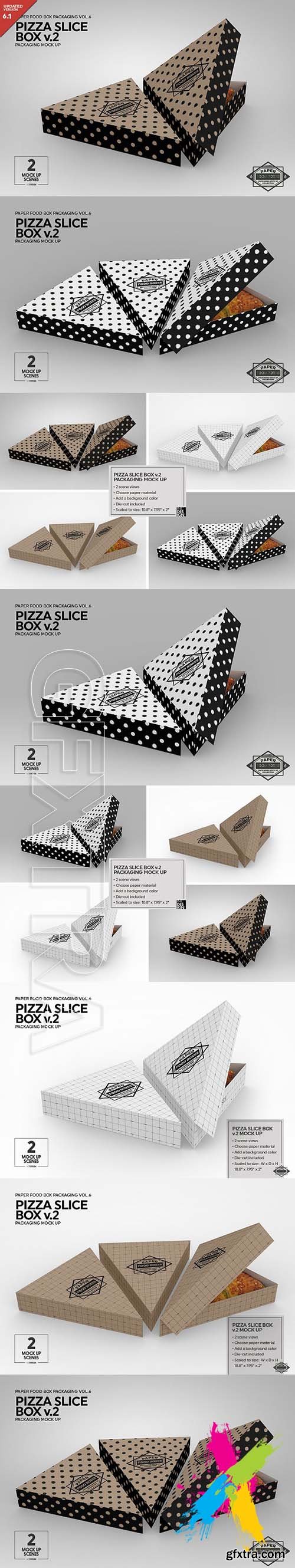 CreativeMarket - Pizza Slice Box v.2 Packaging MockUp 1932060