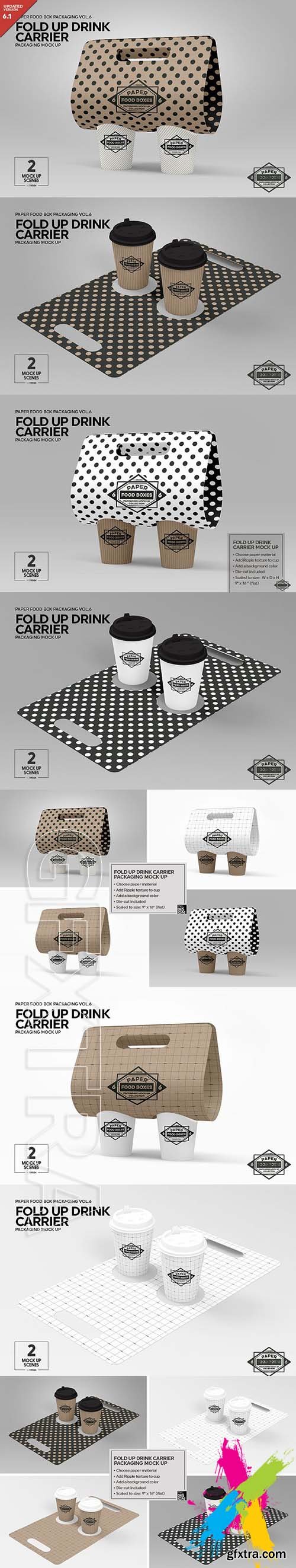 CreativeMarket - Fold Up Drink Carrier Mock Up 1931979