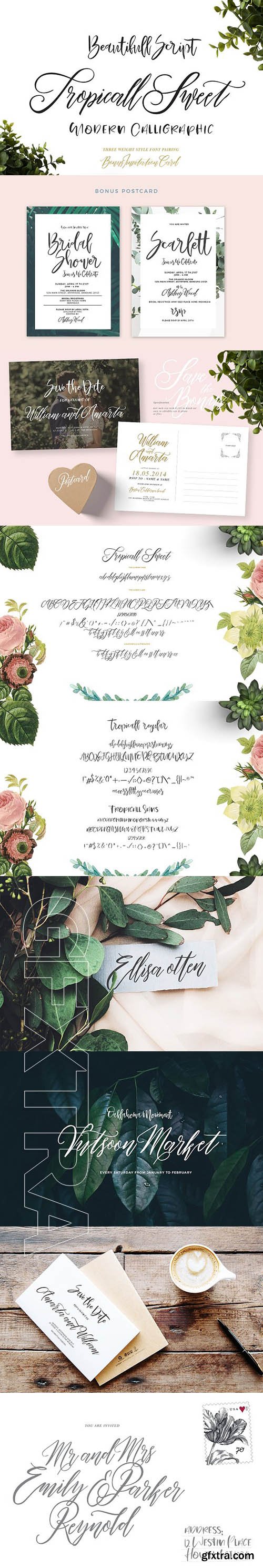 CreativeMarket - Tropicall Sweet & Invitation Card 1918765