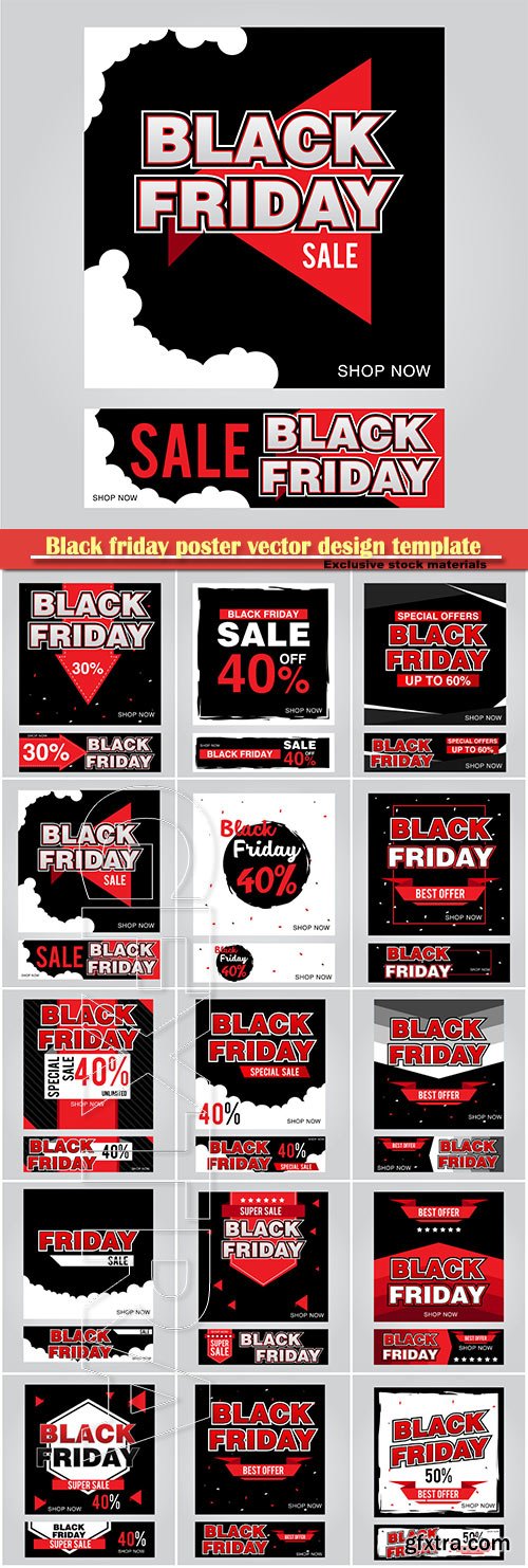 Black friday poster vector design template