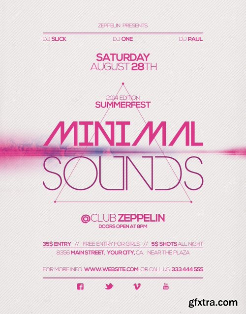 Minimal Sounds Flyer Templates + Facebook Cover