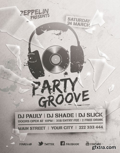 Party Groove Flyer Templates + Facebook Covers