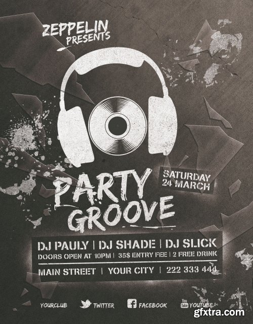 Party Groove Flyer Templates + Facebook Covers