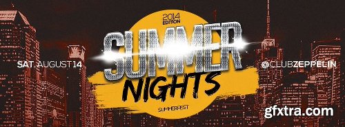 Summer Nights Flyer Template + Facebook Cover