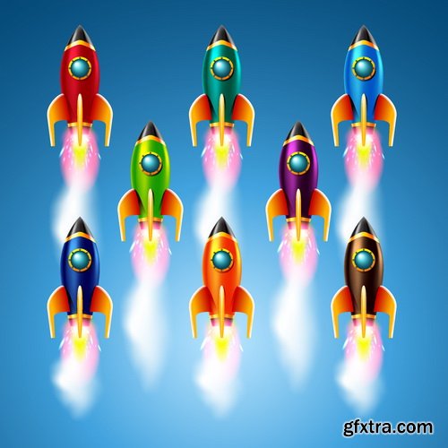 Vectors - Start Up Rockets 5