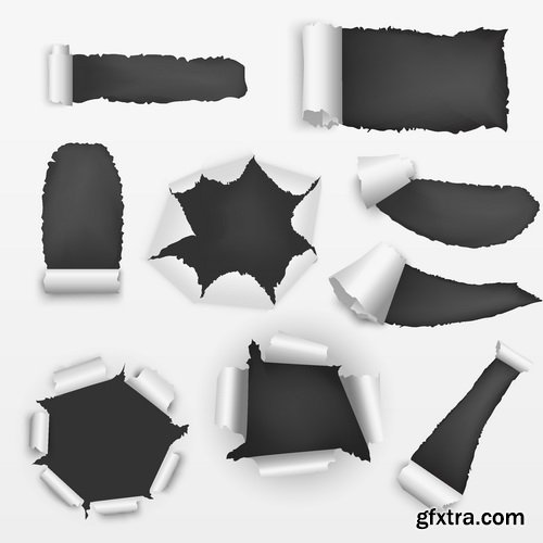 Vectors - Torn Paper Elements Set 5