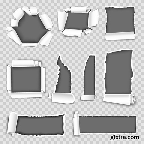 Vectors - Torn Paper Elements Set 5