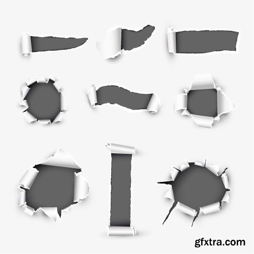 Vectors - Torn Paper Elements Set 5