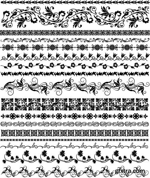 Vectors - Seamless Floral Borders 45