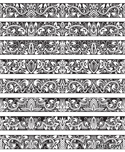 Vectors - Seamless Floral Borders 45