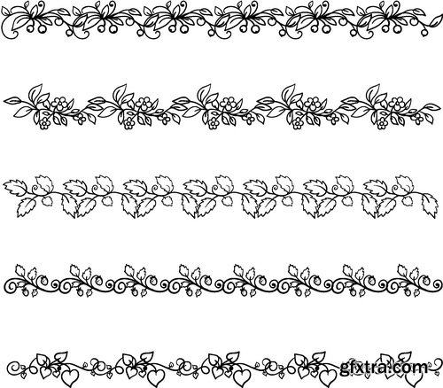 Vectors - Seamless Floral Borders 45