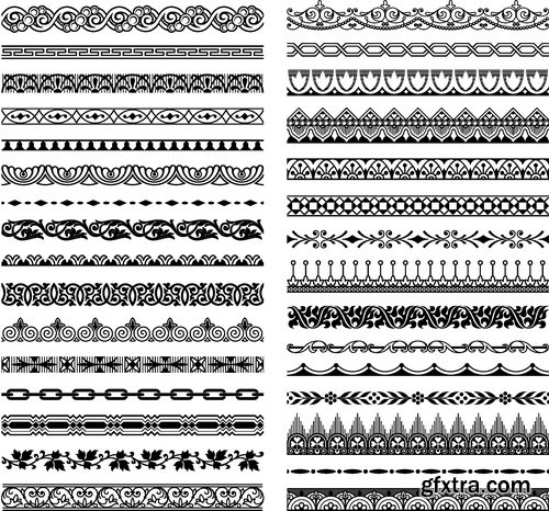 Vectors - Seamless Floral Borders 45