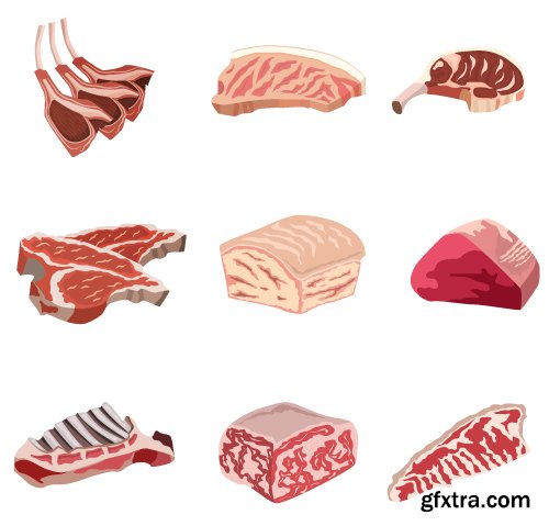 Vectors - Different Meat Products Set 2