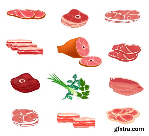 Vectors - Different Meat Products Set 2