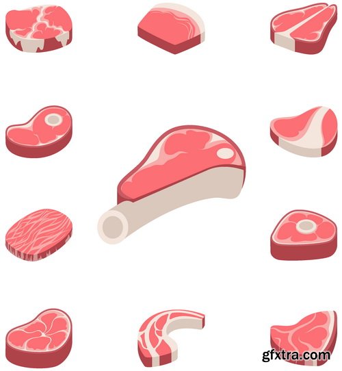 Vectors - Different Meat Products Set 2